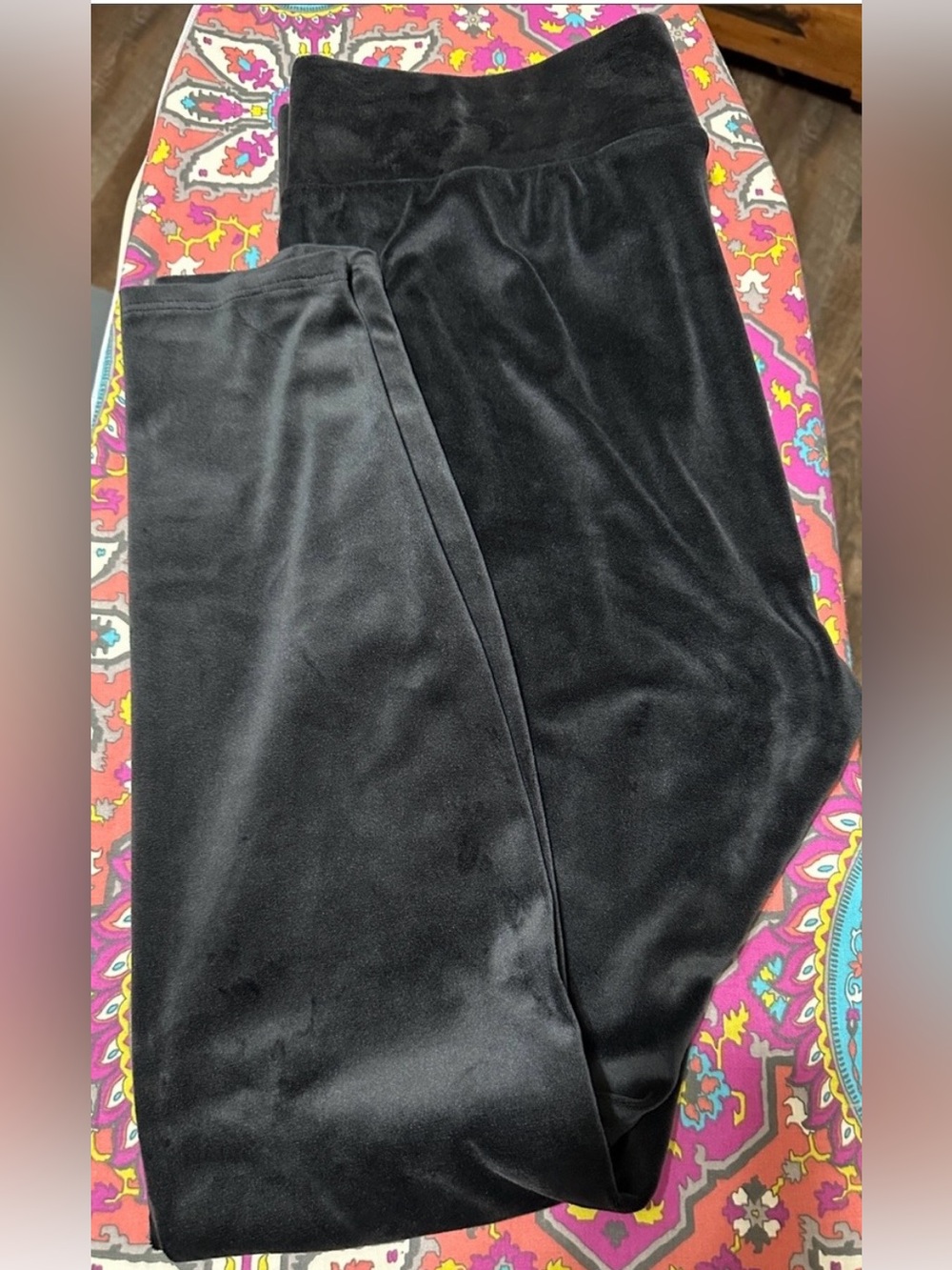 Lane Bryant Black Velour Fashion Leggings C/D